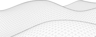 soyut mimari dalga 3 boyutlu illüstrasyon