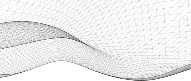 soyut mimari dalga 3 boyutlu illüstrasyon