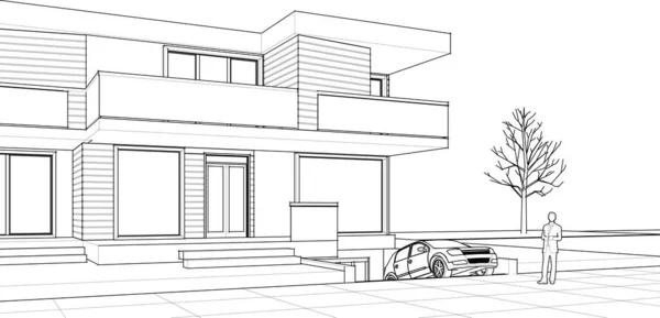 2 point perspective modern house How to Draw Video Tutorial-saigonsouth.com.vn