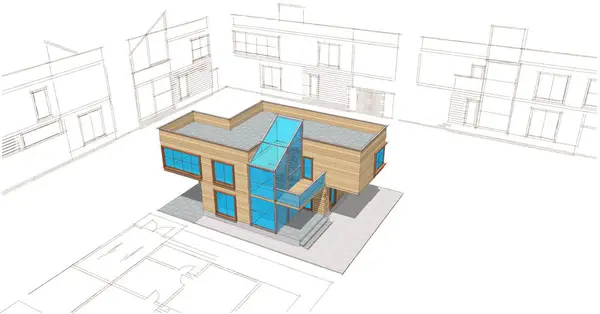 Zuhause Oder Haus Illustration Modell Konzept Hintergrund — Stockfoto