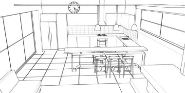 mimari konsepti, ev illüstrasyon arka planı 