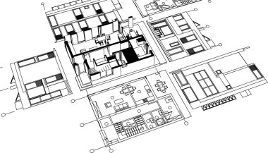 Geleneksel ev çizimi 3d oluşturma