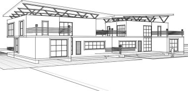 Geleneksel ev çizimi 3d oluşturma