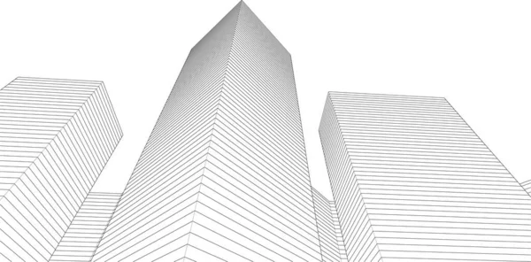 soyut mimari şehir 3D görüntüleme