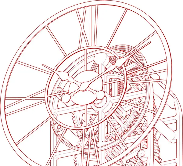 白い背景の機械時計 ベクトル イラスト — ストックベクタ
