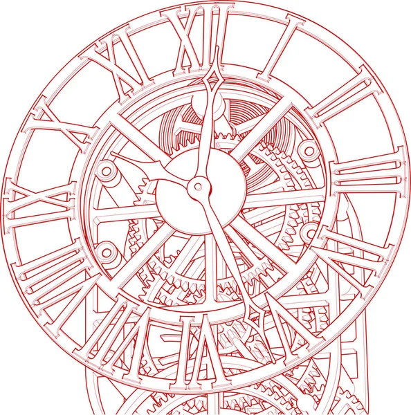 Mechanical Clock White Background Vector Illustration — Stock Vector