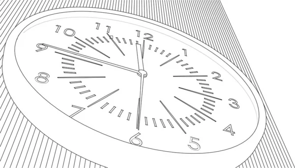 壁の時計 メカニカルクロック ベクトルイラスト — ストックベクタ