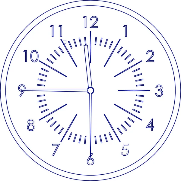 Reloj Pared Reloj Mecánico Ilustración Vectorial — Vector de stock
