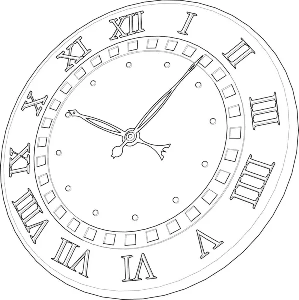 Zegar Ścienny Zegar Mechaniczny Ilustracja Wektora — Wektor stockowy