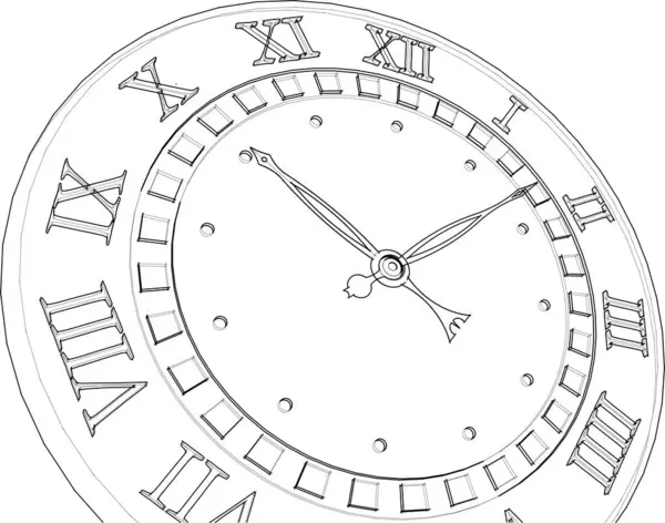 壁の時計 メカニカルクロック ベクトルイラスト — ストックベクタ