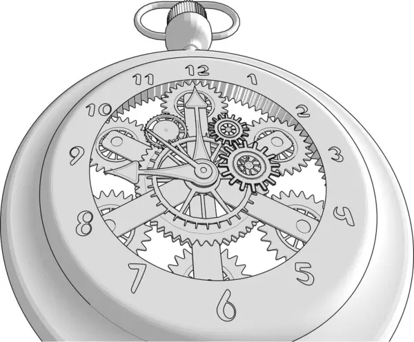 Orologio Parete Orologio Meccanico Illustrazione Vettoriale — Vettoriale Stock