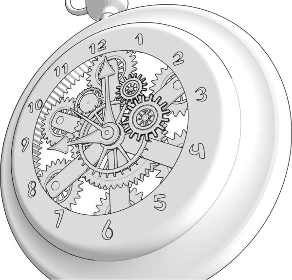 Wall Clock Mechanical Clock Vector Illustration — Stock Vector