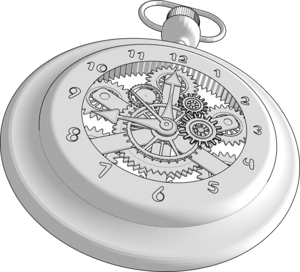 Reloj Pared Reloj Mecánico Ilustración Vectorial — Archivo Imágenes Vectoriales