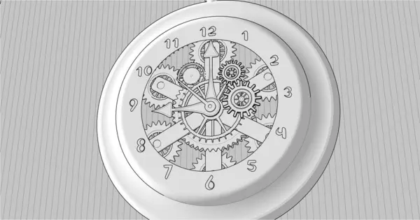 Orologio Parete Orologio Meccanico Illustrazione Vettoriale — Vettoriale Stock
