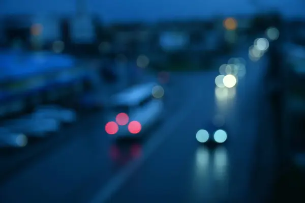 City Night Traffic Car Lights Defocused Background — Stock Photo, Image