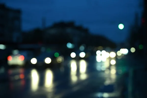 Şehir Gece Trafiği Trafik Işıkları Arka Plan Temizliği — Stok fotoğraf