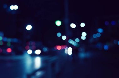 Şehir gece trafiği, trafik ışıkları, arka plan temizliği.