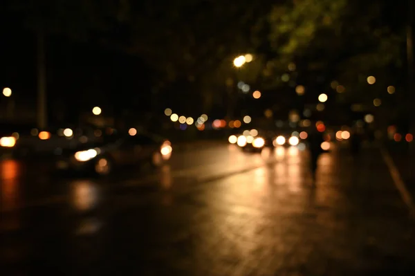 City Night Traffic Car Lights Defocused Background — Stock Photo, Image