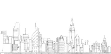 Soyut kentsel manzara kenti 3D illüstrasyon