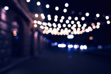 akşam şehir ışığı arka planı bulanık