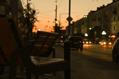 akşam şehir ışığı arka planı bulanık