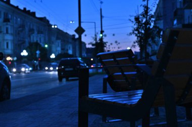 akşam şehir ışığı arka planı bulanık