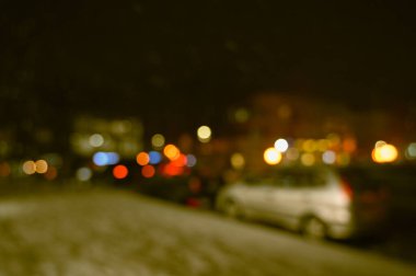 akşam şehir ışığı arka planı bulanık