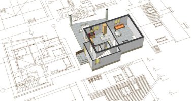 ev mimarisi projesi çizimi 3d illüstrasyon