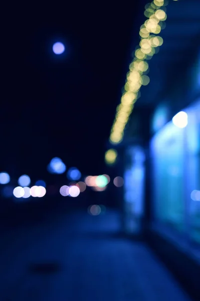 Evening City Light Blur Background — Stock Photo, Image