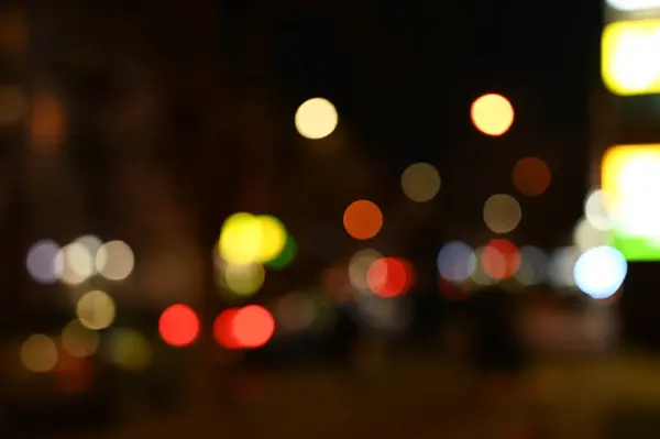 Avond Stad Licht Wazig Achtergrond — Stockfoto
