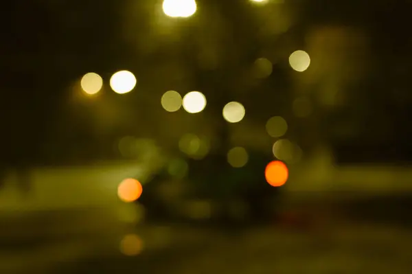 Akşam Şehir Işığı Arka Planı Bulanık — Stok fotoğraf