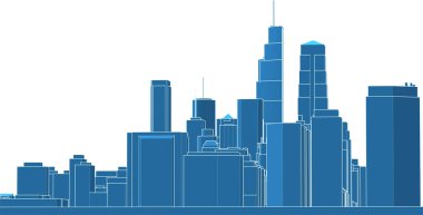 Soyut kentsel manzara kenti 3D illüstrasyon