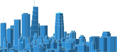 Soyut kentsel manzara kenti 3D illüstrasyon