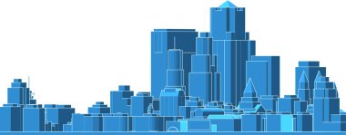 Soyut kentsel manzara kenti 3D illüstrasyon