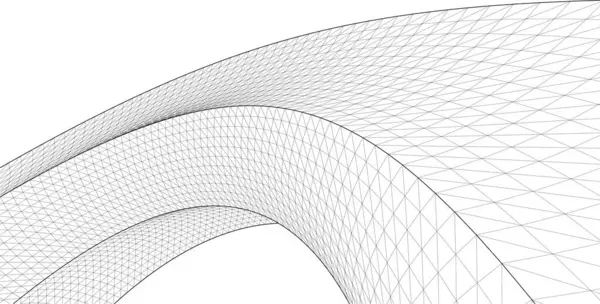 抽象的なグラフィック幾何学3Dイラスト — ストックベクタ