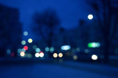 akşam şehir ışığı arka planı bulanık