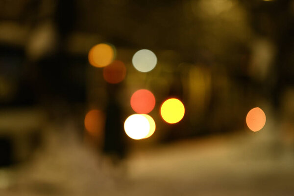 Evening city light blur background