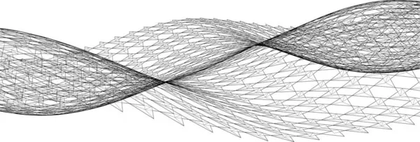 抽象幾何学波面3Dイラスト — ストックベクタ