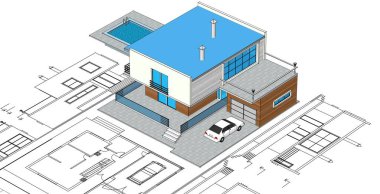 ev mimarisi projesi çizimi 3d illüstrasyon