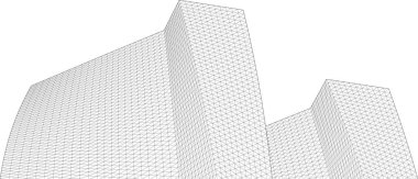 soyut şehir manzarası 3d illüstrasyon