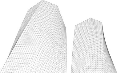 soyut şehir manzarası 3d illüstrasyon