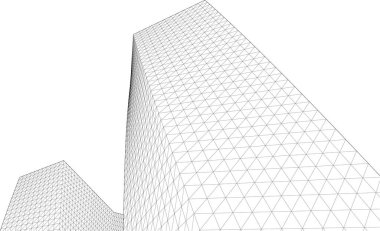 soyut şehir manzarası 3d illüstrasyon