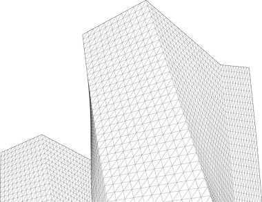 soyut şehir manzarası 3d illüstrasyon