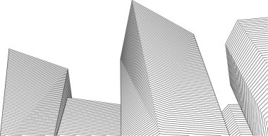 soyut şehir manzarası 3d illüstrasyon