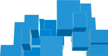 soyut modüler mimari 3d illüstrasyon