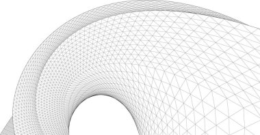 soyut geometri dalgalı yüzey 3 boyutlu illüstrasyon