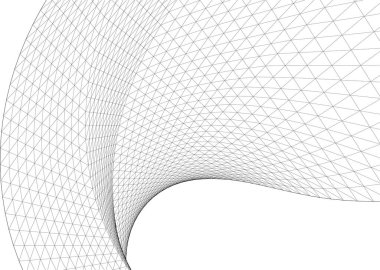 soyut geometri dalgalı yüzey 3 boyutlu illüstrasyon