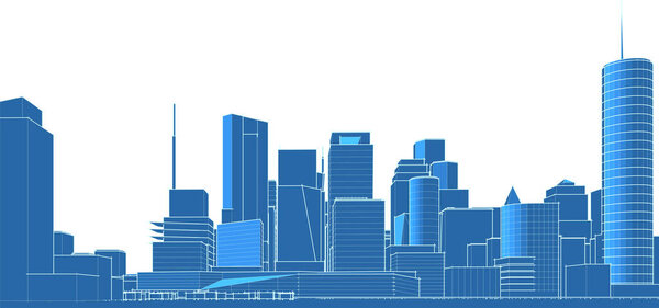 abstract urban cityscape  3d illustration