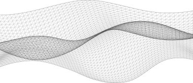 soyut geometri dalgalı yüzey 3 boyutlu illüstrasyon