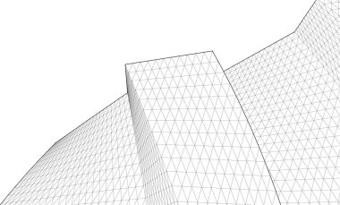 soyut modüler mimari 3d illüstrasyon